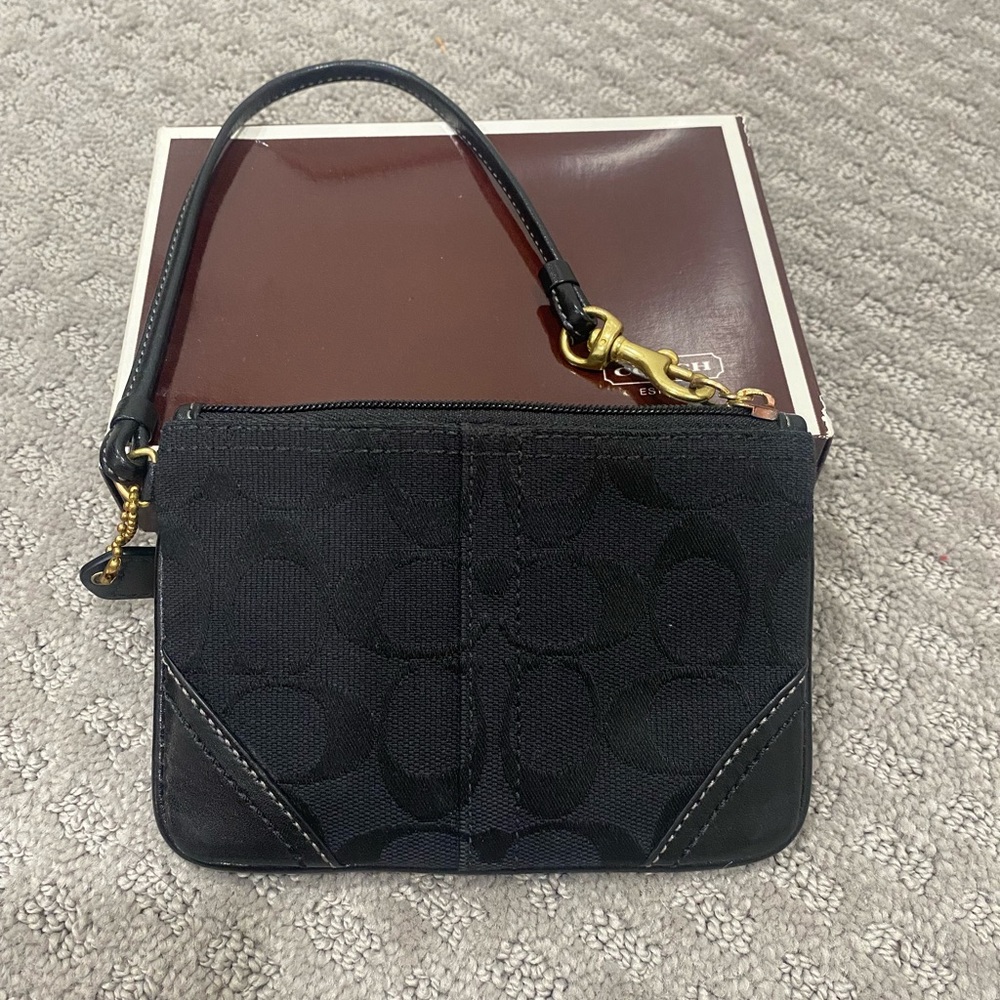 🖤Coach Card Case ID Wristlet Wallet - Black🖤